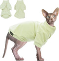 Sphynx Cat Clothes Hairless Cat Sweater Shirt Soft Warm Long Sleeves Pullover Pet Clothes Pajamas Dog Cloth for Small Dogs Kitten Clothes Pet Sweaters (Light Green, 2XL)