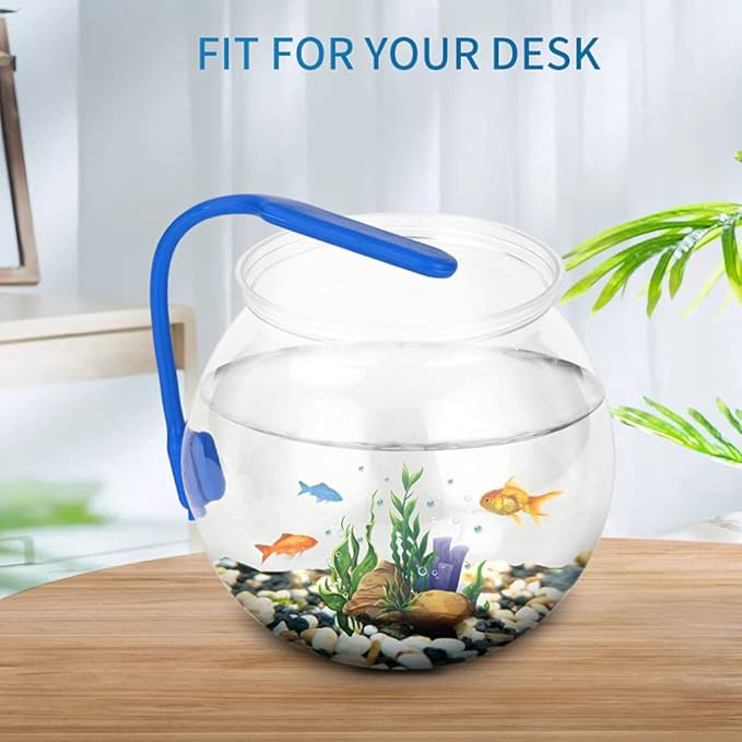 Plastic Fish Bowls Round Aquarium Transparent Fish Keeper Fishbowl One-Piece Construction Shatterproof Starter Kit Clear Round Fish Bowl Plastic