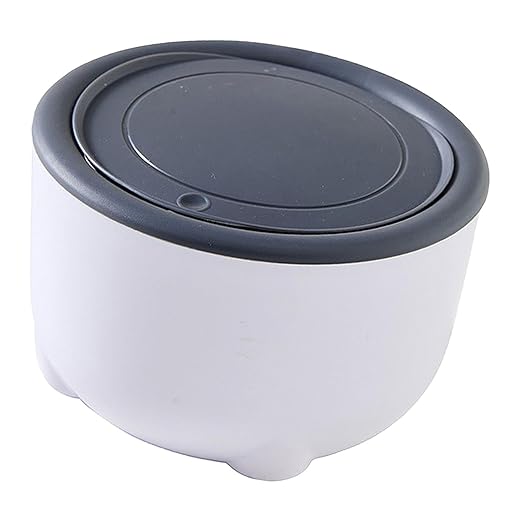 MYCENSE Cat Litter Trash Can Wastebasket Counter Garbage Bin Portable with Press Type Lid Mini Countertop Cat Litter Disposal Bin, Gray