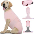 Kuoser Dog Recovery Suit for Dogs After Surgery, Soft Dog Surgical Onesie for Female Male Dogs Spay Neuter, Anti-Licking Pet Bodysuit for Abdominal Wounds, Skin Disease, E-Collar Alternative, Pink L