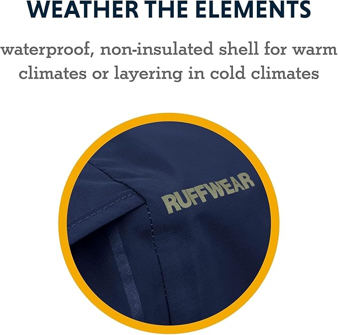 Ruffwear, Sun Shower Dog Raincoat, All-Weather Jacket, Waterproof, Windproof & Lightweight, Mineral Yellow, Large