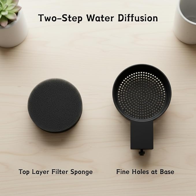 Aquarium Water Change Diffuser – Spill-Proof Water Changer for Rimless & Rimmed Fish Tanks, Protects Substrate, Plants & Decorations, Safe for Fish and Shrimp (Black, Medium)