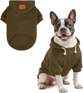 BEAUTYZOO Dog Hoodie with Leash Hole and Pocket,Dog Sweaters for Small Medium Large Dogs Boys Girls,Waffle-Like Laminated Cotton Warm Outfits for French Bulldogs, Pitbull, Winter Puppy Clothes Jacket