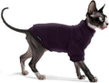 Fleece Sphynx Cat Clothes Soft Hairless Cat Clothes Pullover Cat Sweater for Chihuahua All Season Light and Warm Kitten Cloth Only Puppy Clothes Small Dog Sweater (Dark Purple, 2XL)