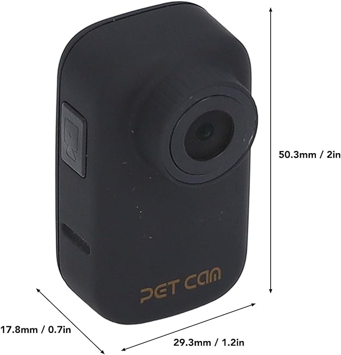 Yosoo 4K Cat Collar Camera HD WiFi Pet Camera Small Action Sport Dog Cam Magnetic Clip Back Shake Proof for Ride Record (Black)