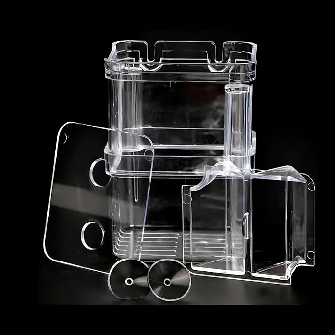 in-Tank Aquarium Breeder Box for Fish Tank, Breeding Incubator for Small Fish Hatchery, Acrylic Divider for Shrimp Clownfish Aggressive and Injured Fish, Can Connect Air Pump (Small)