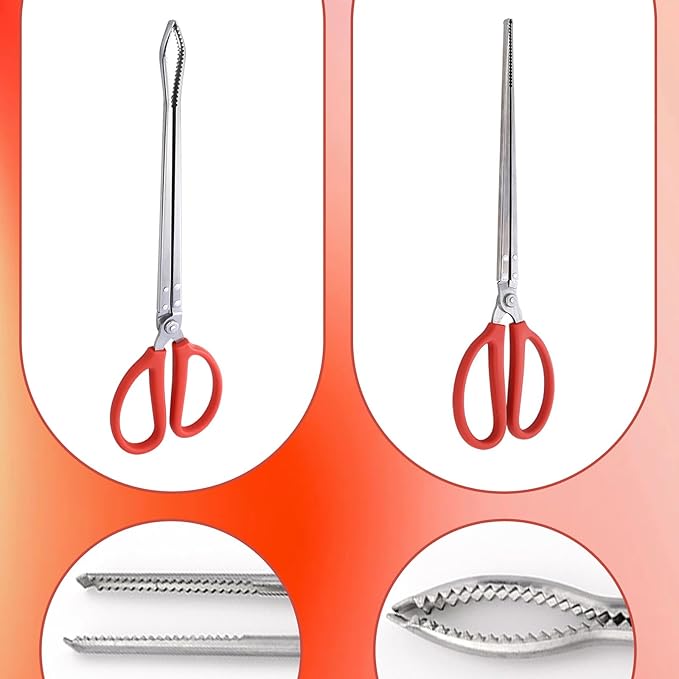2PCS Snake Feeding Tongs, 15 Inch Heavy Duty Reptile Feeding Tongs, Extra Long Tweezers for Corn Ball Python Accessories, Bearded Dragon Reptile Tank Accessories Terrarium Supplies