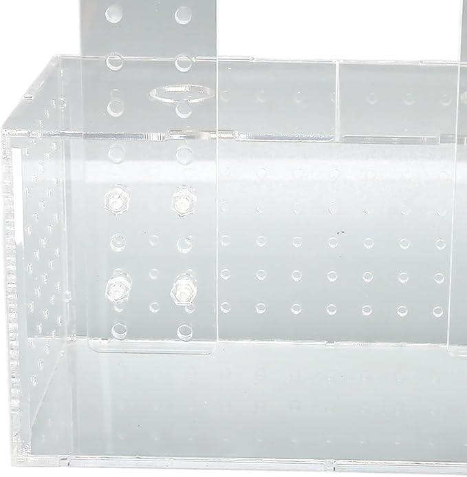 Fish Breeding Isolation Box, Acrylic Aquarium Hatchery with Transparent Lid, Adjustable Hook Installation for Fish Tank, Guard Small Fish from Attack with Hole Design for Better Wa (17 * 9 * 10CM)