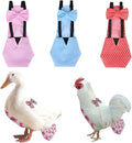 MANON ROSA Chicken Diapers Bantam Hens - Reusable 3-Piece Set with Bow Ties Poultry Nappies Washable Waterproof for Geese Pet Ducks Silkie (Polka Dot Medium)