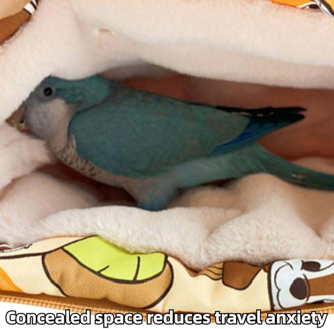 Warm Bird Carrier Bag for Winter Shoulder/Hand Bag Outdoor Portable Travel Carrier with Air Holes for Parakeets Lovebirds Conures Quarkes Caique (Grey,Small)