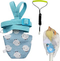 Adjustable Bird Diaper Harness Flight Suit Clothes with 80 Inch Flying Leash Rope for Parrots Conure Cockatiel (Blue,Macaw)