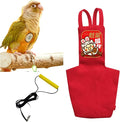 MANON ROSA Bird Diapers Leash Set Washable Reusable Handmade Flight Suit Waterproof Inner Layer - Protective Parrot Nappy Clothes Parakeets Macaws Budgies Canaries (Red3,Green-cheeked Conures)
