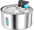 Wireless Cat Water Fountain Stainless Steel - 3.2L/108oz Cordless Pet Water Fountain Battery Operated Cat Water Dispenser Ultra Silent Rechargeable Water Fountains for Cats and Dogs