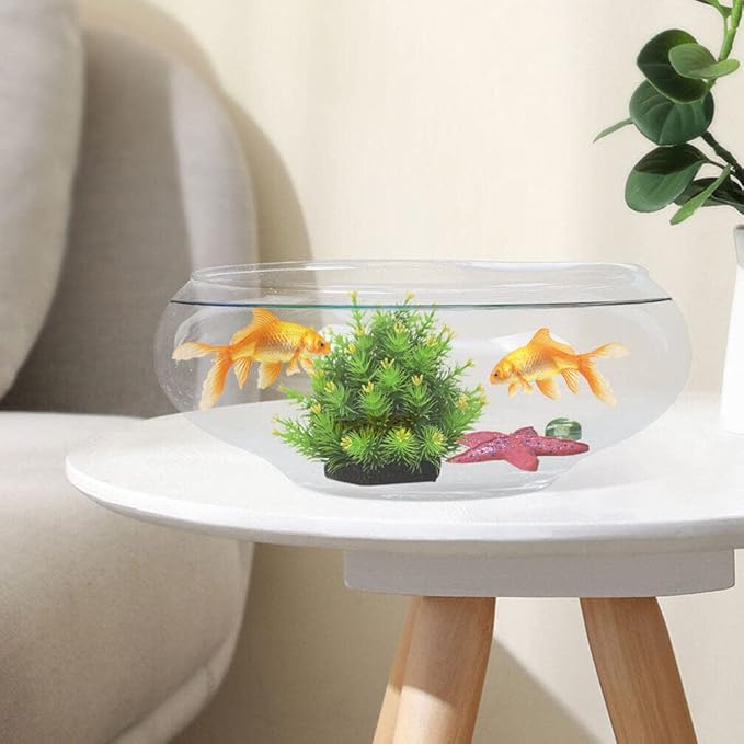 BESPORTBLE Clear Fish Bowl Vase Bubble Bowl Wide Mouth Flower Vase Round Shallow Planter Terrarium Aquatic Plant Pot Daffodil Pot Hydroponic Planter Fish Tank Bowl