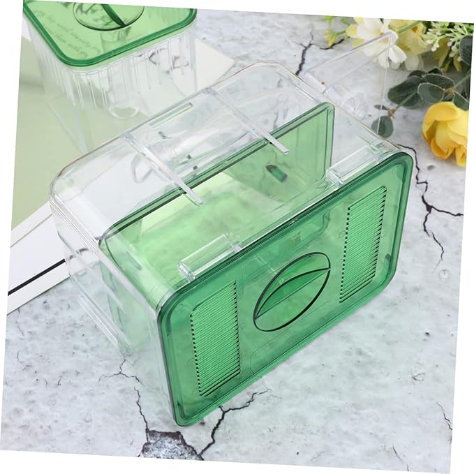 BESTonZON Isolated Acrylic Fish Breeding Tank Aquarium Incubator Box for Protecting Eggs Fry and Shrimp Transparent Self Guided Hatching Case for Home Aquariums