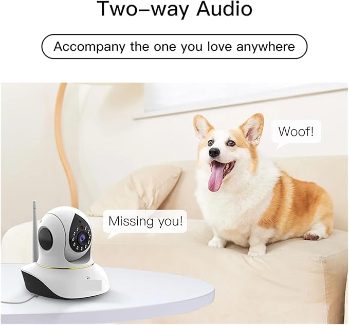 1080P WiFi Camera Indoor IP Camera Pet Monitor 360° PTZ Home Security Surveillance Motion Detection(E/U,Camera Add 32G)