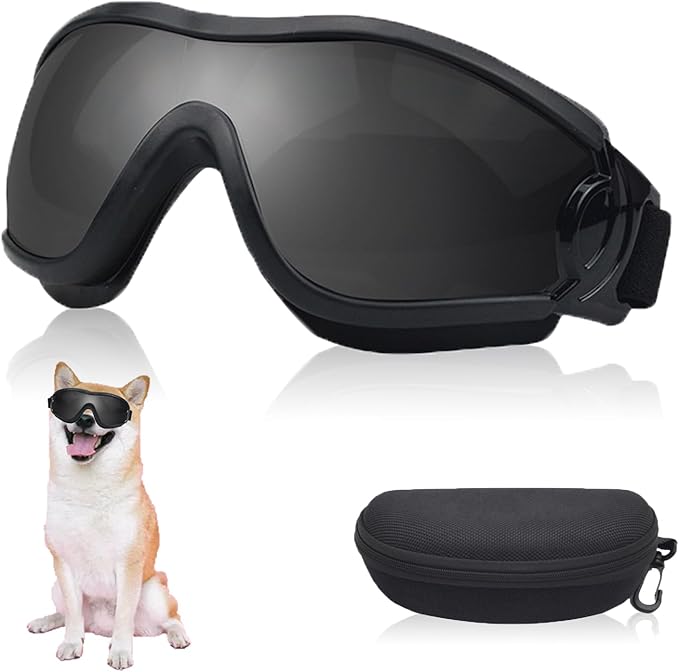 Dog Sunglasses Pet Goggles for Medium Large UV Protection Wind Protection Dust Protection Adjustable Strap Dog Glasses Suitable for Snow Beach Motorcycle