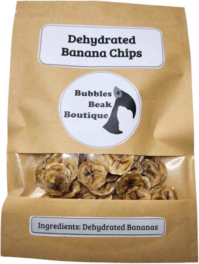 Dehydrated Banana Chips | Treats for Pet Parrots, Birds, Dogs, Hamsters, Guinea pigs, Ferrets, etc. | Small Business | Handmade (1 Ounce)