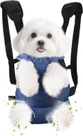Inspack Dog Backpack Carrier/Cat Carrier, Adjustable Pet Front Carriers Travel Bag for Puppy Medium Dogs, Legs Out, Soft Ventilated Dog Chest Carry Backpacks for Hiking/Camping, 7-11 lbs, Indigo Denim