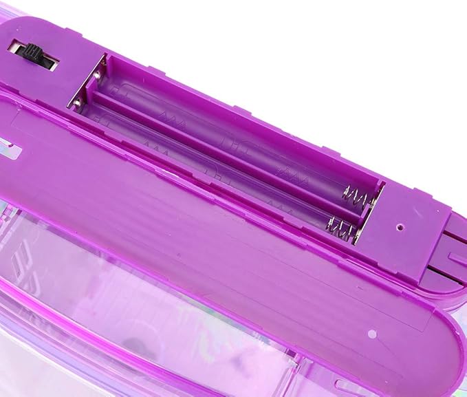 HEEPDD Triple Chamber Fish Breeder Box for Aquarium, Transparent Acrylic Small Fishes Breeding Isolation Box with Six LED Lights and Water Change Valve Breeder for Fish Tank (Purple)