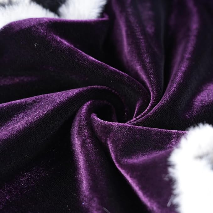 Lovelyshop pet Serial Lux Fur Purple Cat Dog Cloak for Halloween Costumes, King Queen Prince and Princess Cosplay- XL