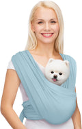 Dog Carriers for Small Dogs, Front Facing Dog Sling Carrier, Hands Free Cat Carrier, Size Adjustable, Reducing Back Pain, Premium Cotton, Safe and Soft Dog Carrier (Regular, Baby Blue)