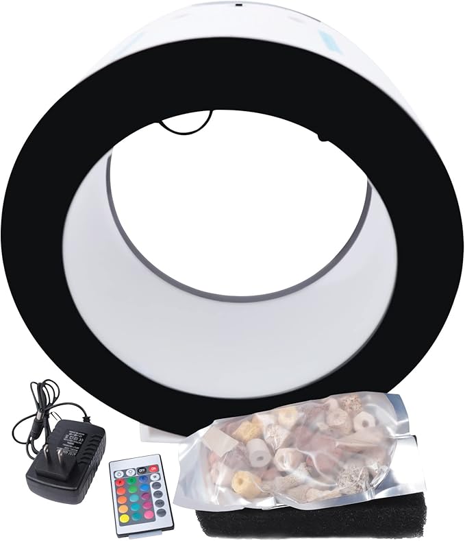 Jellyfish Aquarium,4.8Gal Jelly Fish Tank Aquarium with Filtration & Circulation System,Intelligent Filter Oxygen Fish Tank with Filter Sponge & Stone,Round Fish Tank for Living Room,Restaurant