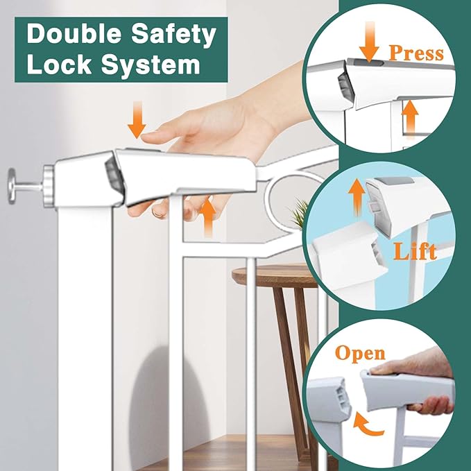 Fairy Baby 81.9"-84.6" Extra Wide Press Mounted Baby Gate Indoor for Kids Or Pets Walk Thru No Drill Long Dog Gates for The House Doorway Child Safety Gate