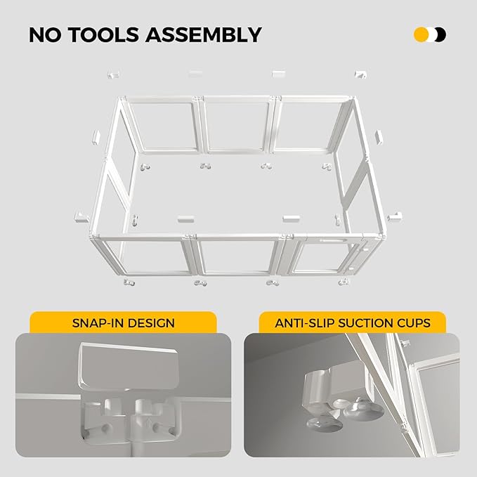 Clear Acrylic Plastic Dog Playpen - Clear Dog Play Pen - Easy Assemble Acrylic Dog Playpen - Puppy Playpen, Cat Playpen, Small Animal Playpen, Dog Play Pen Indoors (White, 23.6" H, 12PCS)
