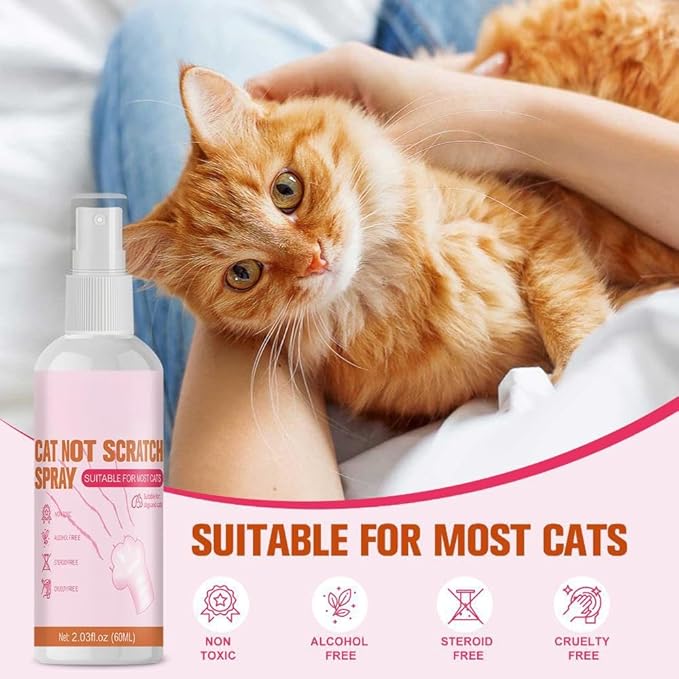 Cat Deterrent Spray Indoor,Natural Cat Repellent Spray for Furniture Protection,Safe Natural Training Aid to Stop Scratching,Safely Stops Urine Marking, Pee Everywhere