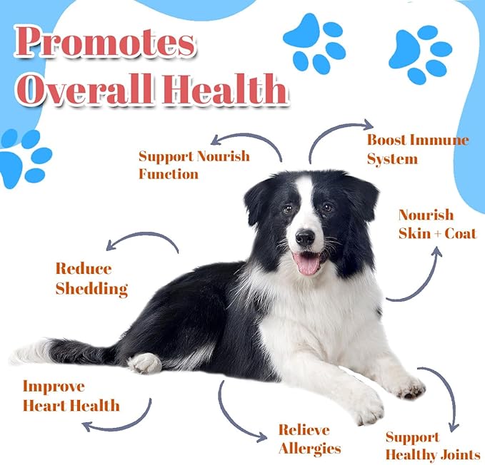 Wild-Caught Salmon Oil for Dogs & Cats - Omega 3 EPA DHA,Fish Oil Liquid Supplement for Skin & Coat Health (64 FLOZ Fish Oil)