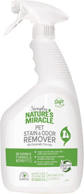 Nature's Miracle Simply Pet Stain and Odor Remover, 32 Ounce, Made with 86% Plant-Derived Surfactants
