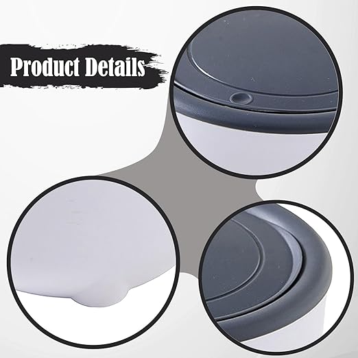 MYCENSE Cat Litter Trash Can Wastebasket Counter Garbage Bin Portable with Press Type Lid Mini Countertop Cat Litter Disposal Bin, Gray