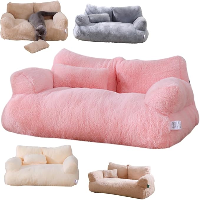 Cat Sofa Bed Pets Cute Couch,Medium Dog, Large Cat Sofa Pet Bed cat Supplies for Indoor (Pink, Medium)