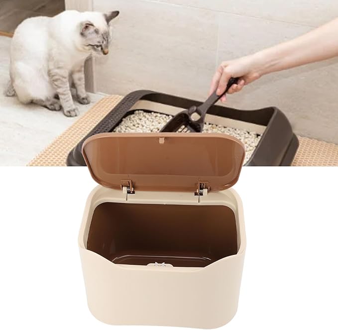 Cat Litter Trash Can, Compact Multipurpose Pet Waste Bin for Home, Space Saving with Aesthetics in Mind, Press Type Lid Enclosed Design, Ideal for Apartments