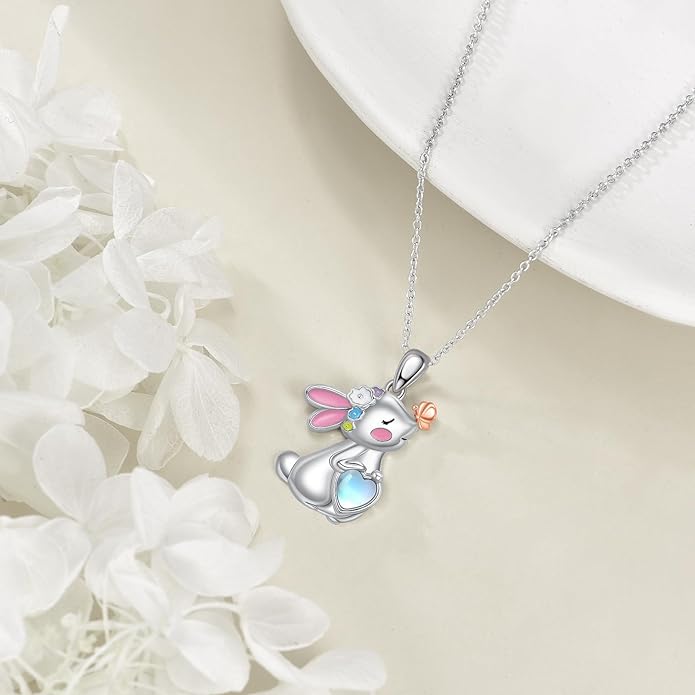 KZX Cat/Dog/Phoenix/Eagle/Whale/Shark/Puffin/Starfish/Chicken/Butterfly/Owl/Bee/Frog/Seahorse Necklace Sterling Silver Animal Pendant Jewelry Gift for Women