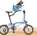 Dog Bike Seat – Front Bicycle Pet Seat with Adjustable Bracket, Backrest Angle & 3-Point Safety Harness, Footrest Extension, Fits 30–34 Mm Seat Tubes – Small Dog Bike Carrier(Blue)