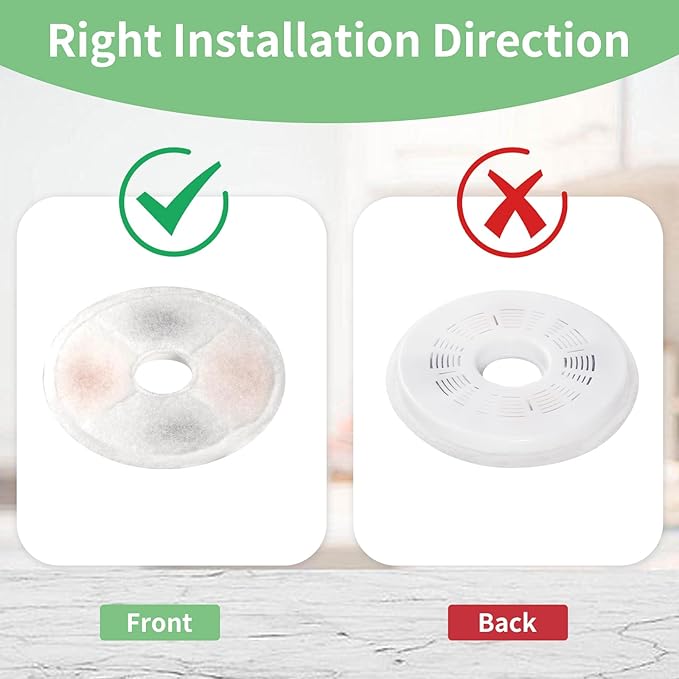 6 Pack Cat Water Fountain Replacement Filters Fit for 3L Flower Water Dispenser Automatic Pet Dog Cat Fountain Filter