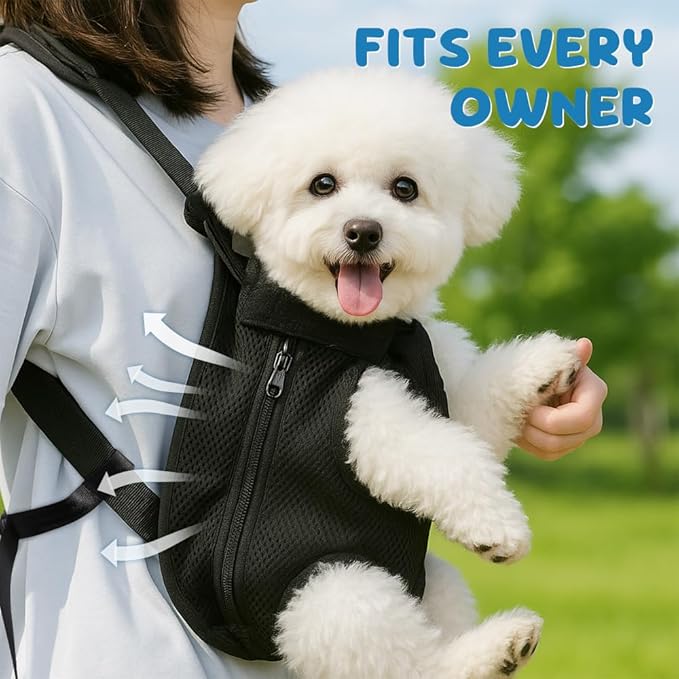 Mosago Dog Backpack Carrier with Thick Padded Bottom Support, Adjustable Pet Front Carrier, Legs-Out Chest Carrier for Small to Medium Dogs 10–16 lbs, Easy Fit for Walking, Hiking, Camping, Traveling