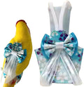 Bird Diaper Cockatiel Clothes Flight Suite, Reusable Parrot Nappy with Waterproof Inner Layer, Cute Pigeon Pants Urine Wet Suit Costume for Conure Macaw (Blue B,XL)