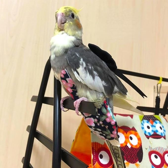 Bird Flight Suits Diapers, Parrot Flight Suits Diapers for Quaker Parakeets Cockatiels Flight Suits, Parrot Clothes (Red,Macaw)