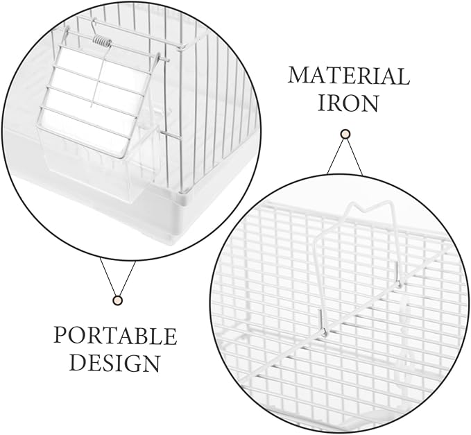 1Set Lightweight Handheld Bird Carrier Cage Portable Pet Parrot Cage for Travel Spacious Design with Breathable Wire Structure for