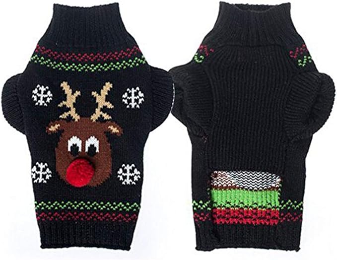 Cat Sweater Christmas Santa Claus Pet Cat Winter Knitwear Warm Clothes X-Small