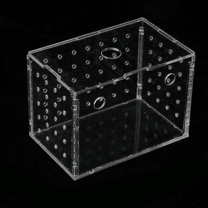Fish Breeder Box, High Transparency Acrylic Hatchery Incubator Tank, Aquarium Fish Breeding Box with Suction Cups, Isolation Box for Baby Fishes Shrimp Clownfish, Easy to Observe a (11 * 7 * 8CM)