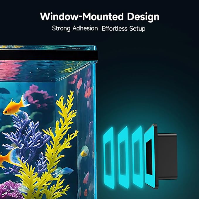 2K HD Aquarium & Terrarium WiFi Pet Camera,140° Wide-Angle Anti-Glare & Anti-Reflection,Night Vision for Fish & Reptiles,Two-Way Audio,Glass-Mount Enclosure Monitor,24/7 Recording (4 Pack)