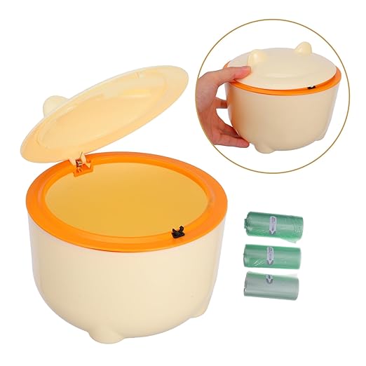 1set Sealed Cat Litter Trash Can Lid Bag Easy to Maintain Waste Container Prevent Construction for Home Use