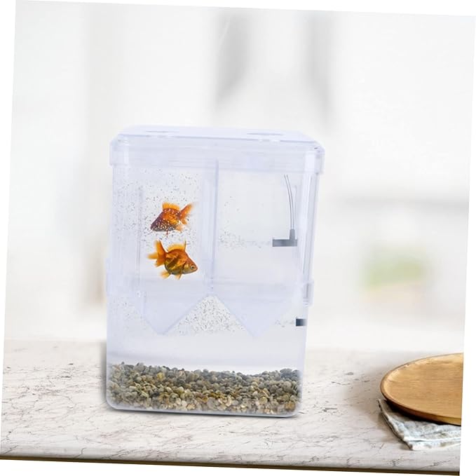Happyyami 2pcs Aquarium Divider Hatching Boxes Fish Breeding Container Non-Slip Suction Base