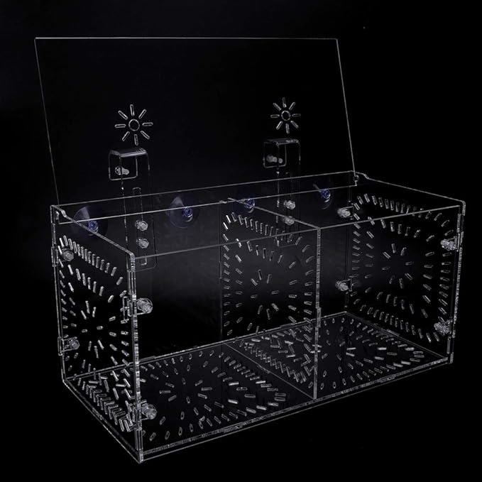 Fish Tank Breeding Box Aquarium Isolation Box Transparent Acrylic Fish Tank Incubation Box for Aggressive Injured Sick Fish Shrimp 15x15x15cm 30x15x15cm 20x20x20cm (30CM*15CM*15CM)