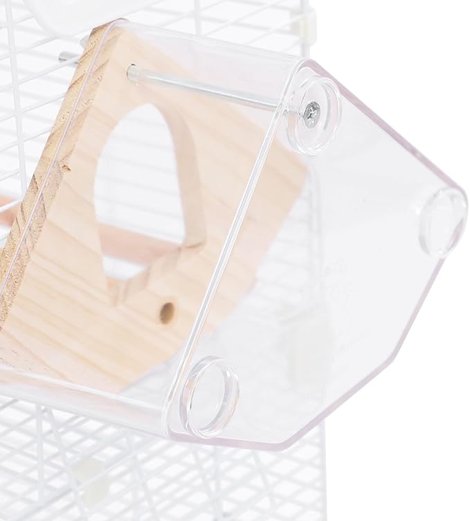 2-Tier Bird Cage 28 Inch Large Birdcage with Roof Features and Rolling Stand Birds Amusement Park for Parrots Cockatiels Budgie Conures Lovebirds