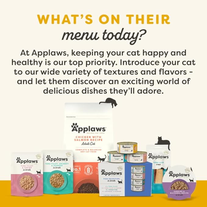 Applaws Natural Wet Cat Food in Broth, Limited and Natural Ingredients, High Protein with No Artificial Additives, Chicken Breast & Tuna in Broth (10 x 2.12 oz Easy-Open Cups)